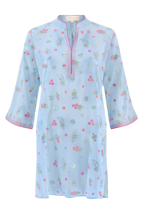 Light blue cotton kaftan by Kaminee
