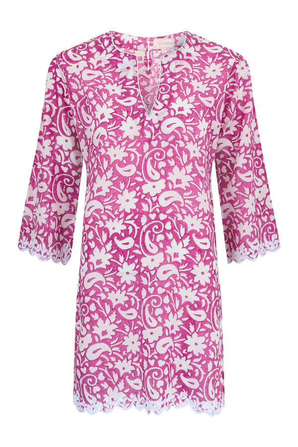 Fuchsia cotton kaftan by Kaminee