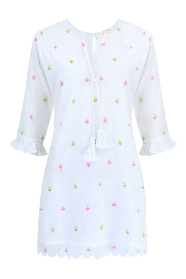 White cotton kaftan by Kaminee