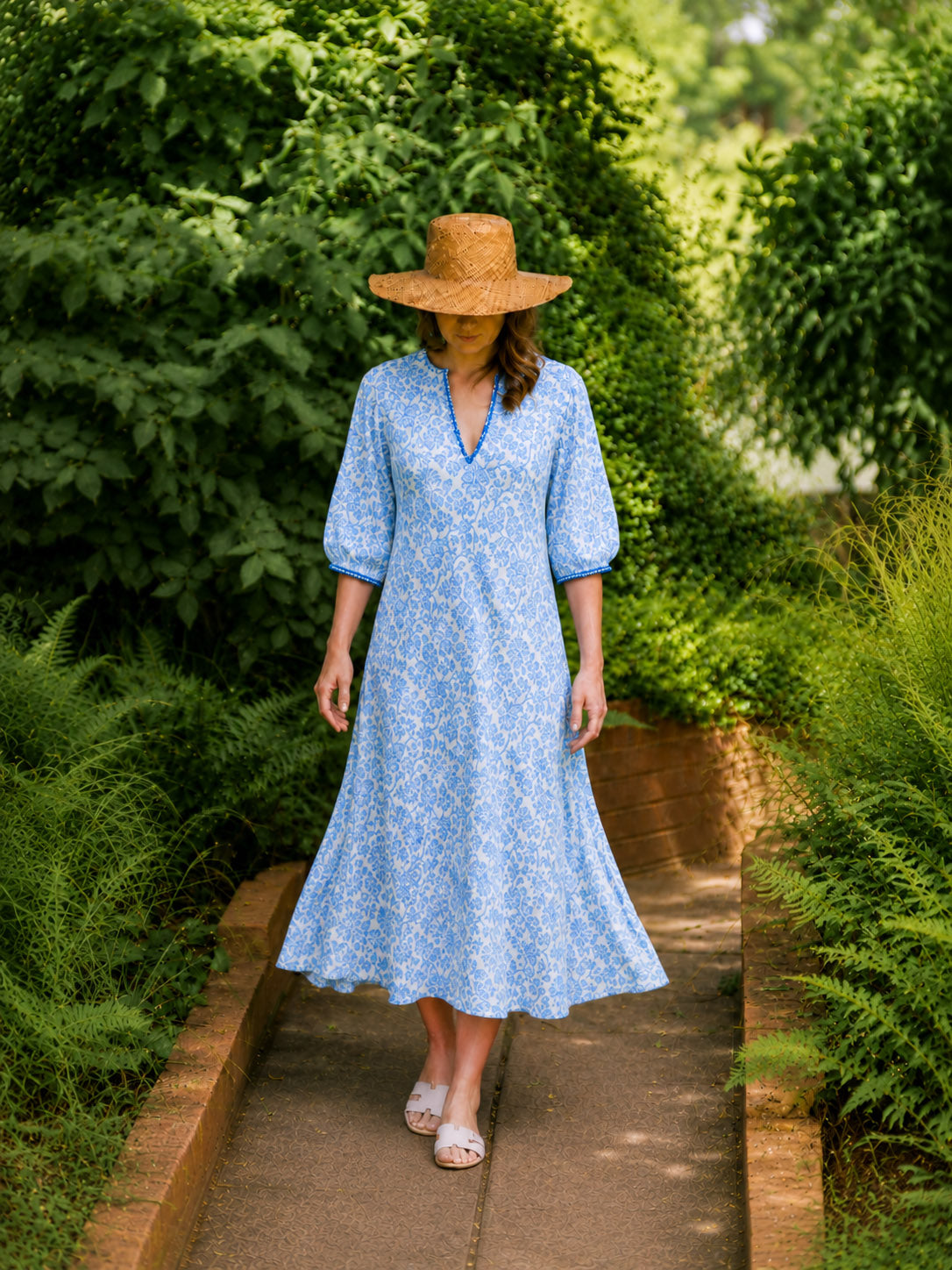 Sorrento Linen Dress - Blue