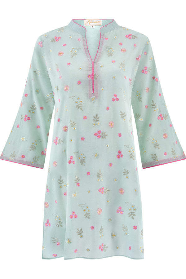 Light green cotton kaftan by Kaminee