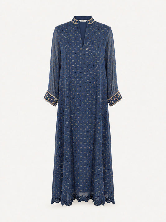 Amara Grey-Blue Georgette Dress