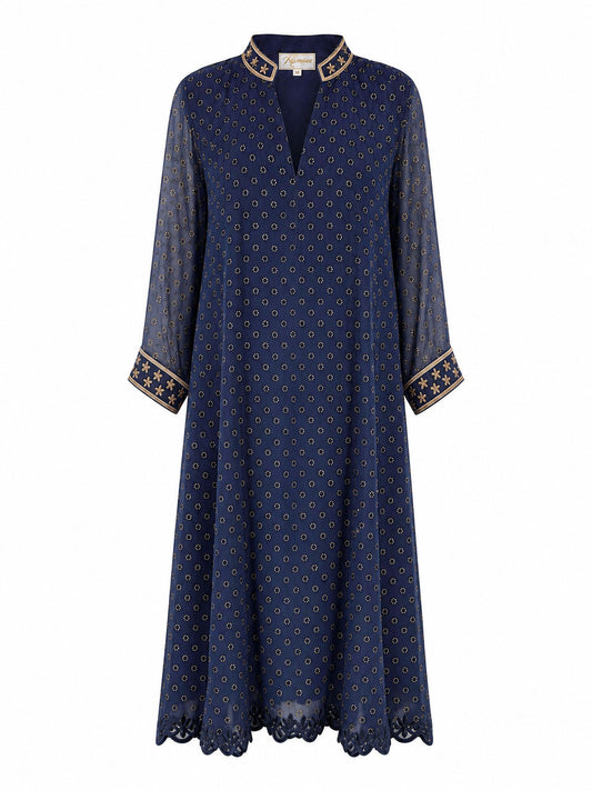 Navy Georgette Dress by Kaminee