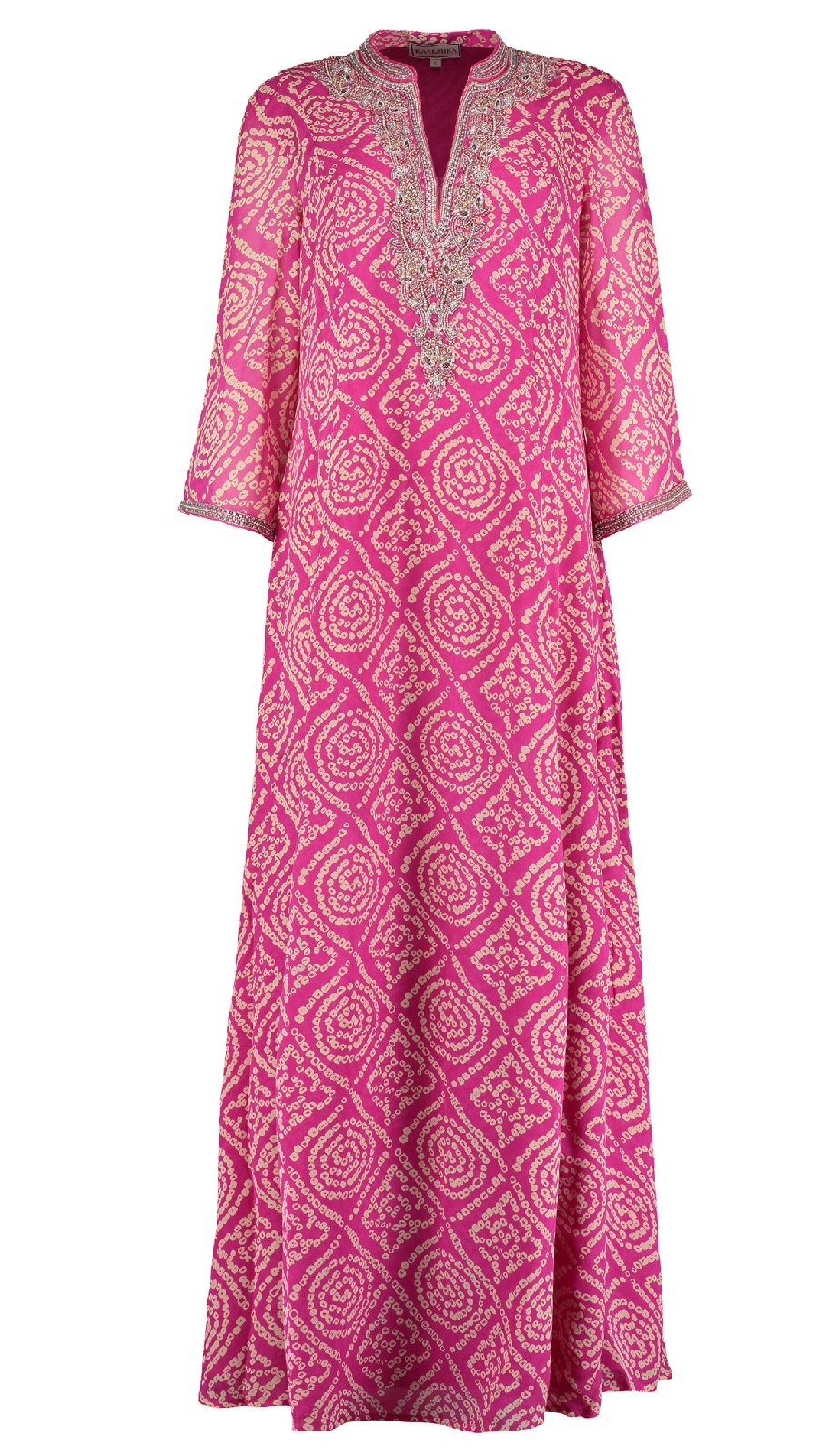 Cocoa Palm Long Silk Dress – Fuschia | Kaminee
