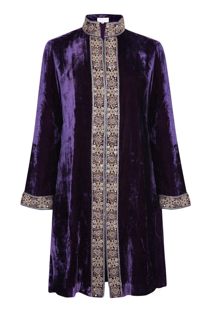 Royal Heritage Velvet Jacket – Regal Purple | Kaminee