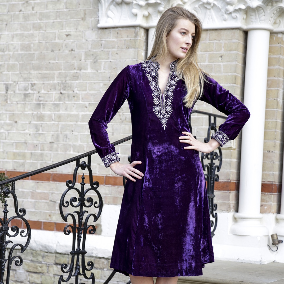Vamp - Deep Purple Velvet Gown – ALEXANDRAKING