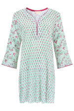 Zemi Beach Cotton Kaftan - Aqua