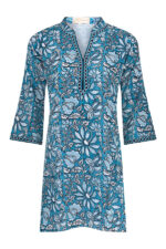 Sugar Reef Cotton Kaftan - Navy Blue