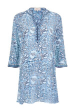 Sugar Reef Cotton Kaftan - Denim Blue